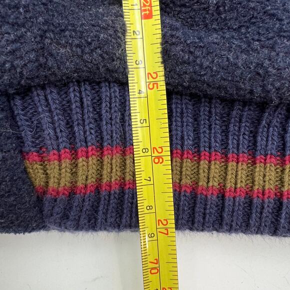 Ashworth Fleece Varsity Jacket Vintage USA Navy Blue - Picture 8 of 9